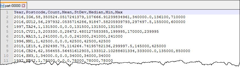 Output statistcs file