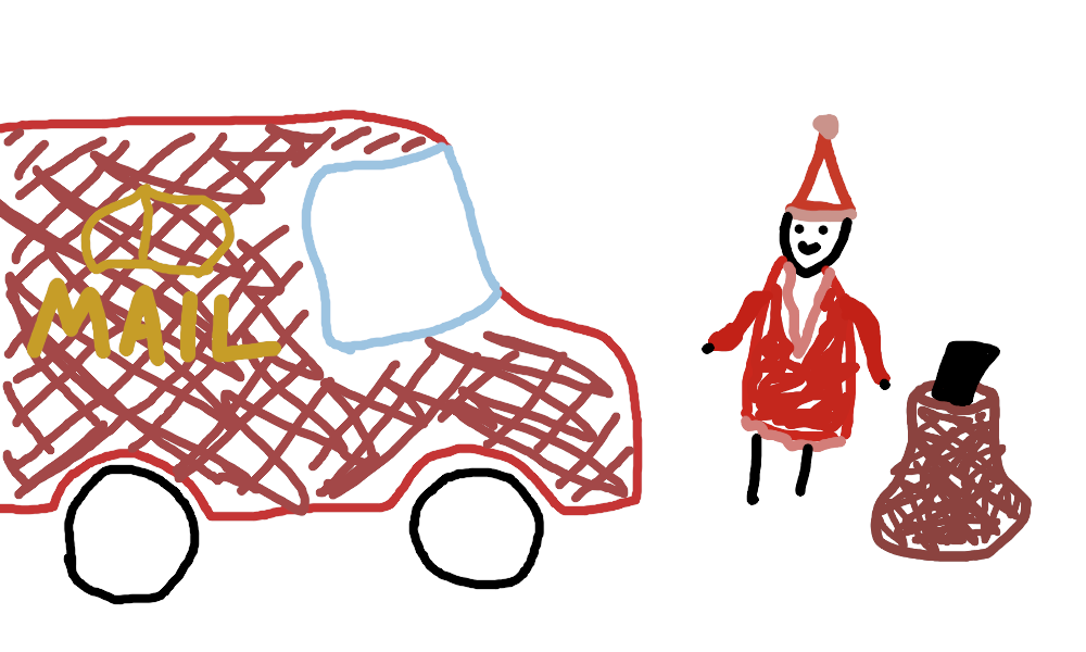 It was June Santa delivers the post.